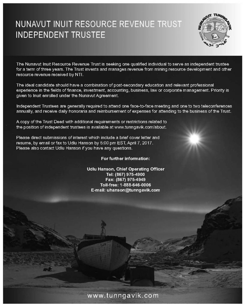 Nunavut Inuit Resource Revenue Trust Independent Trustee